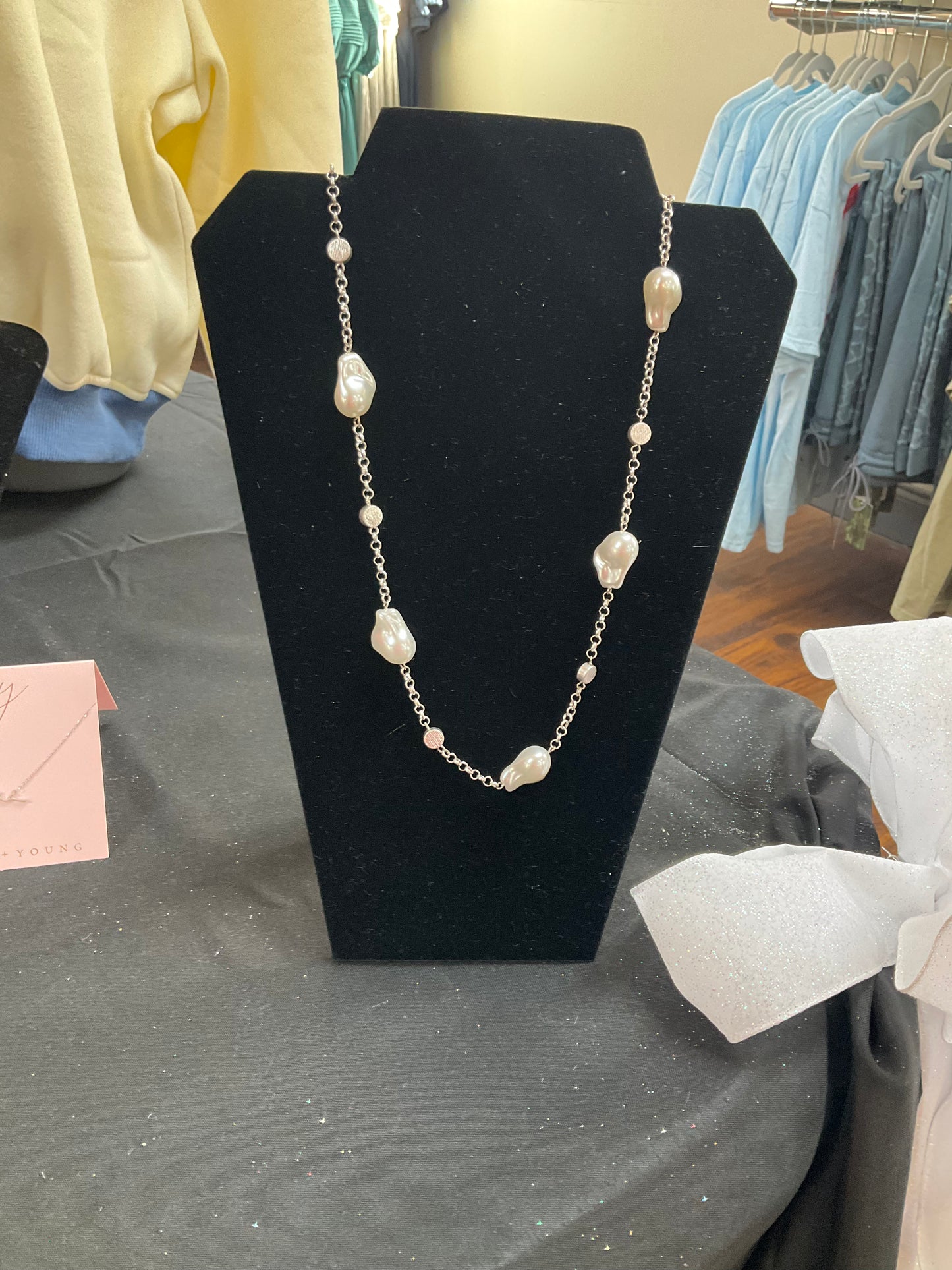 Glenella Long Pearl Necklace