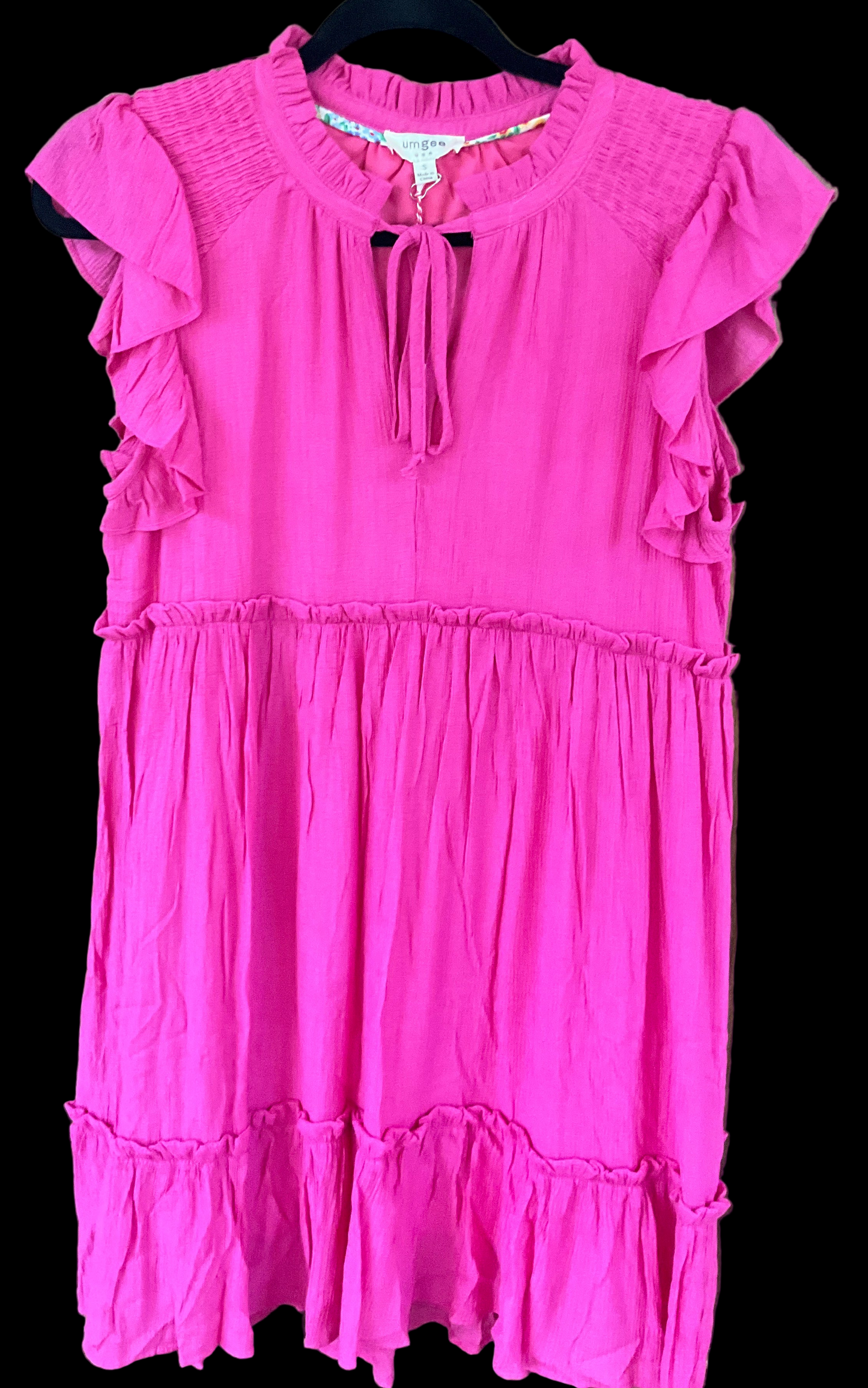 Smocked Shoulder Tiered Ruffle Dress