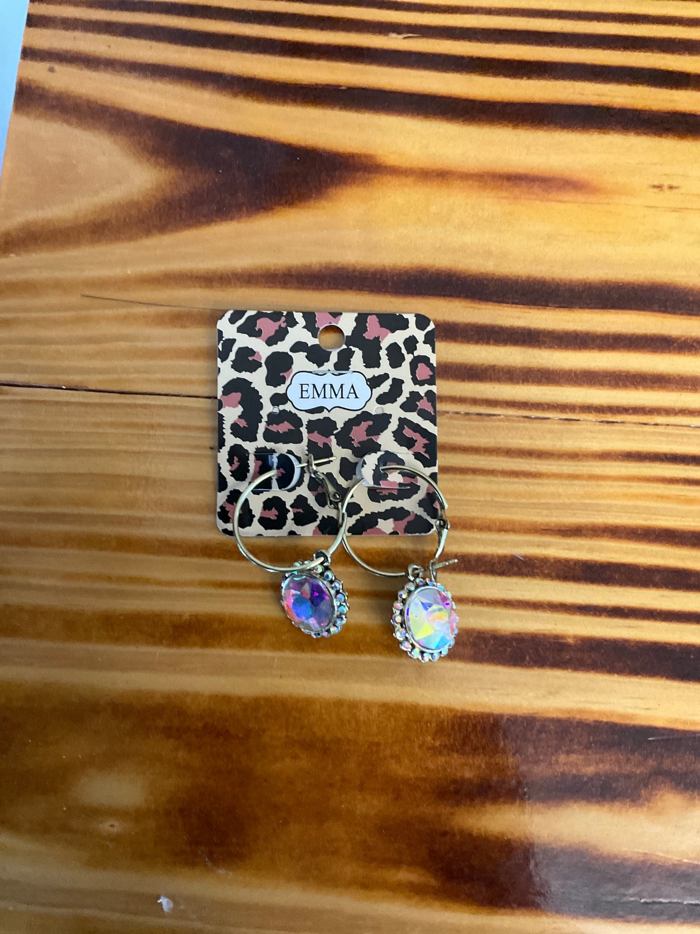 Glass Crystal Hoop Earrings