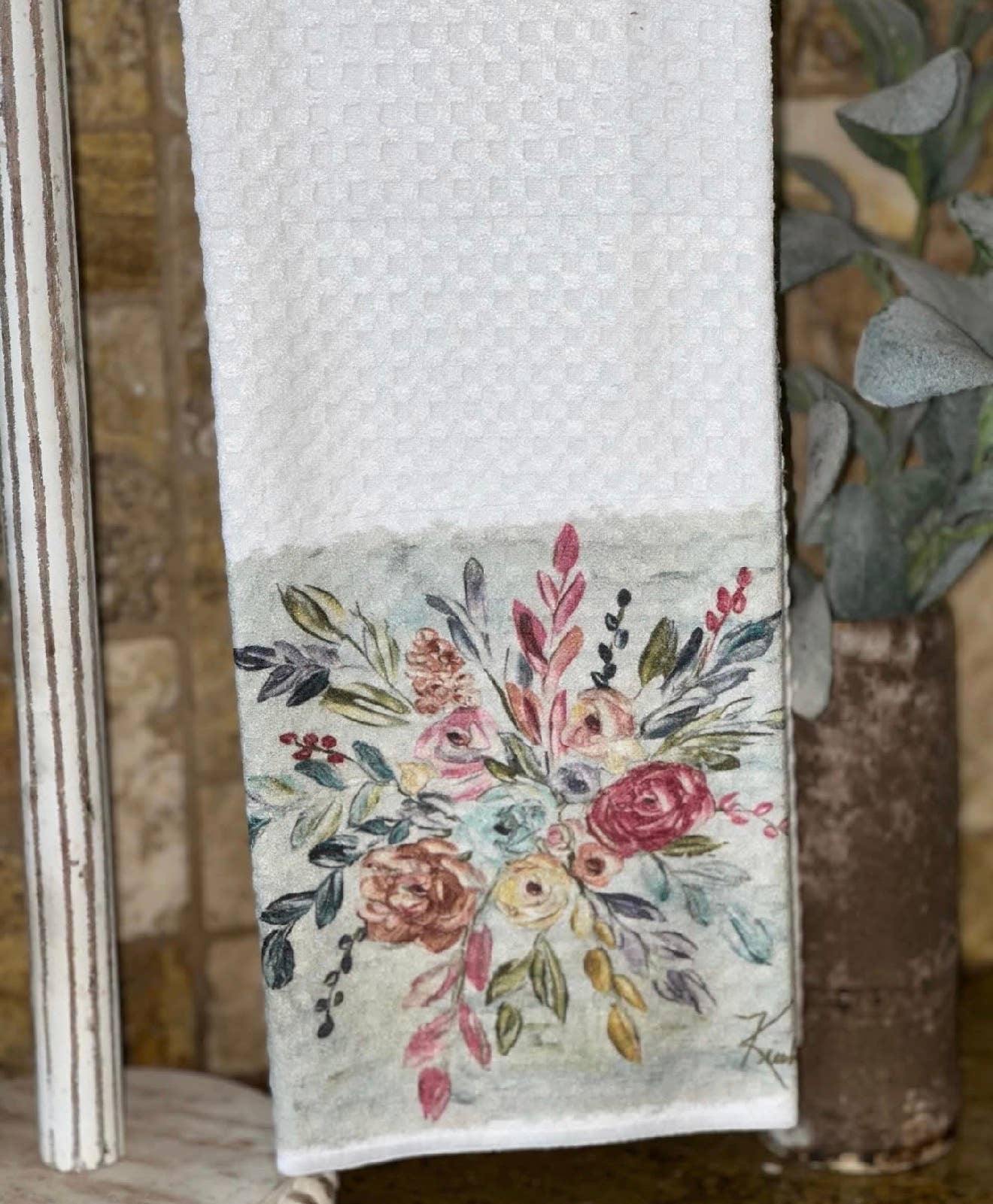 Bright Colorful Flowers Hand Towel