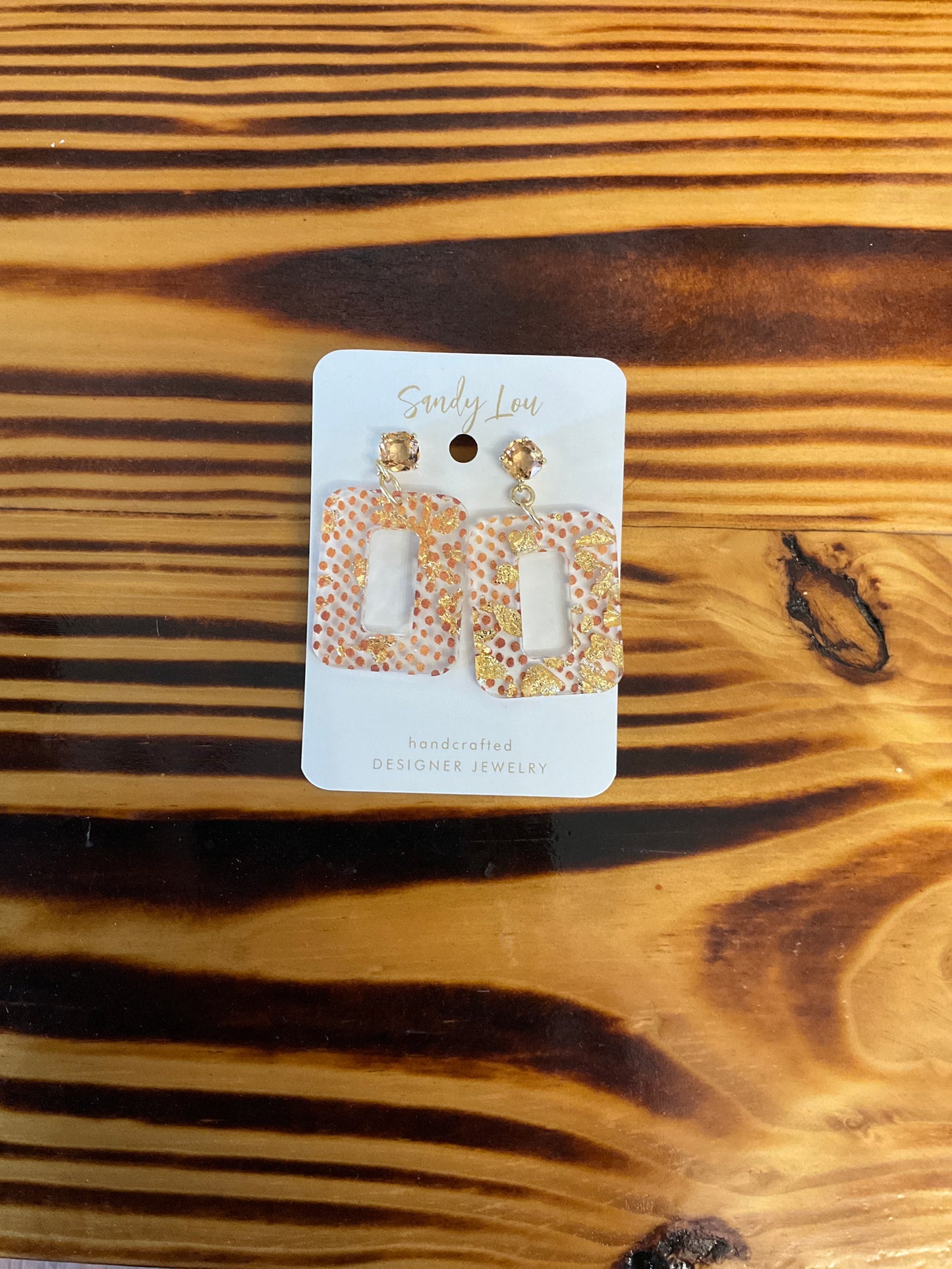 Gold rush everyday rhinestone acrylic earrings