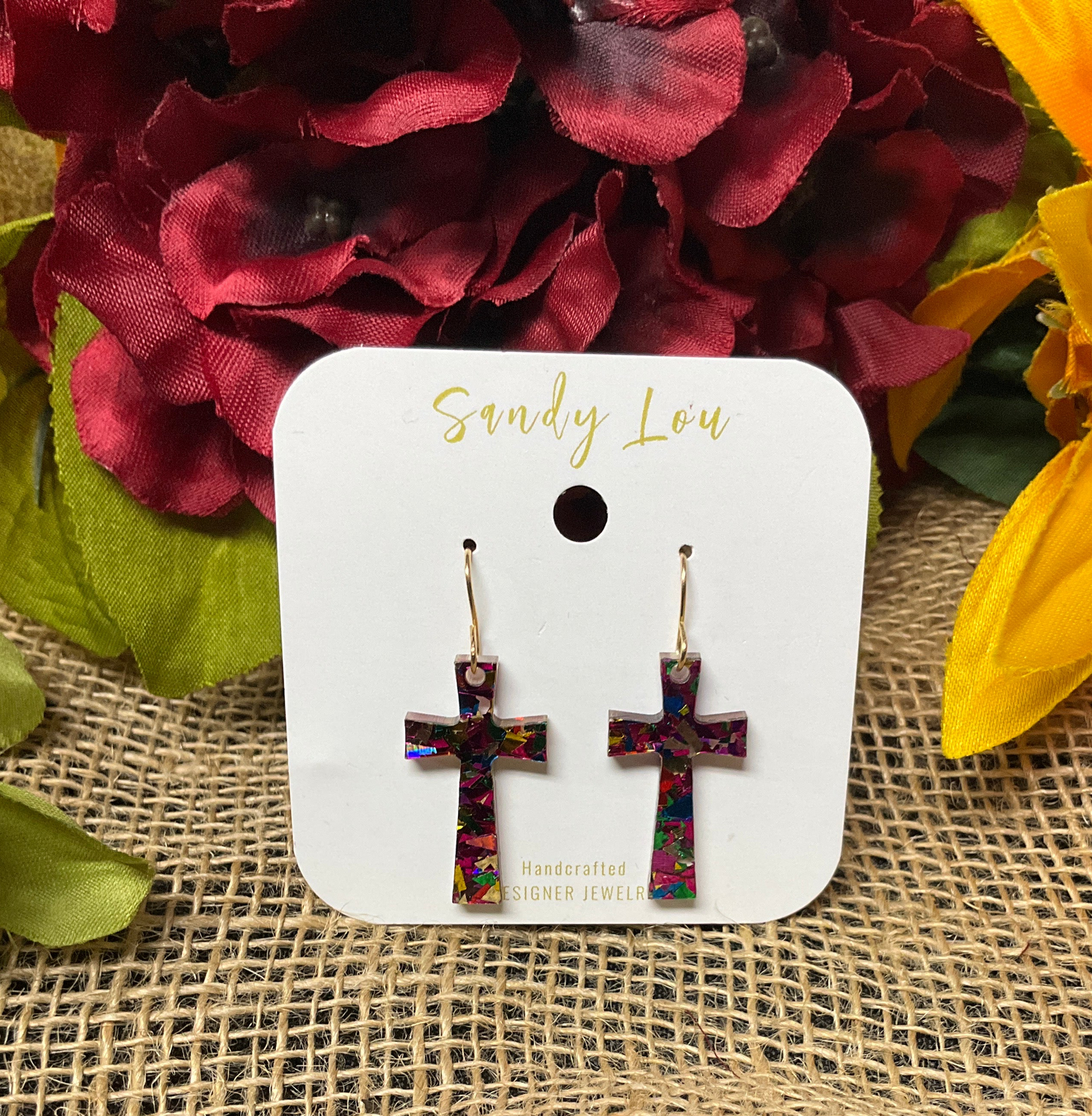Spiritual Cross Dangle Earrings