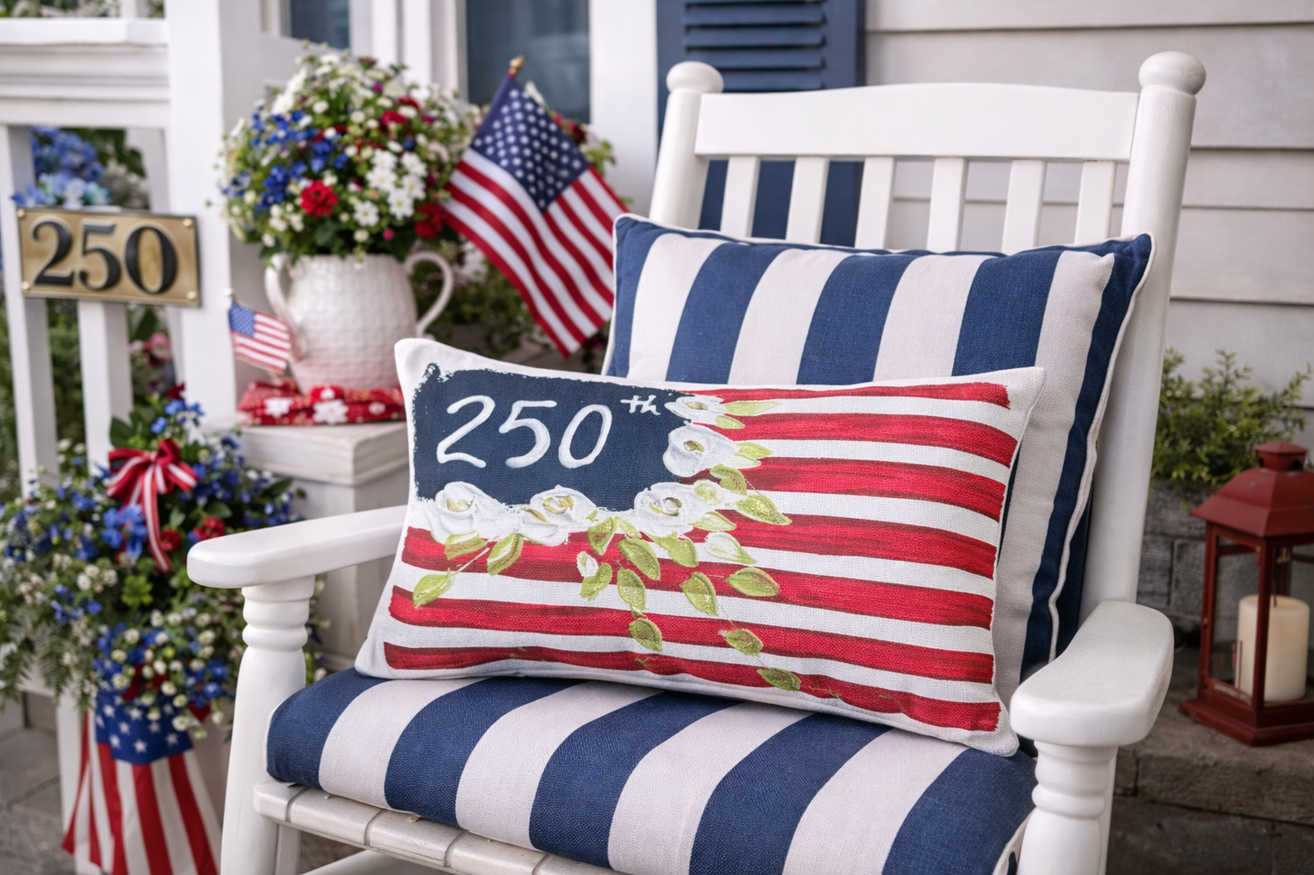 250th Flag Lumbar Pillow