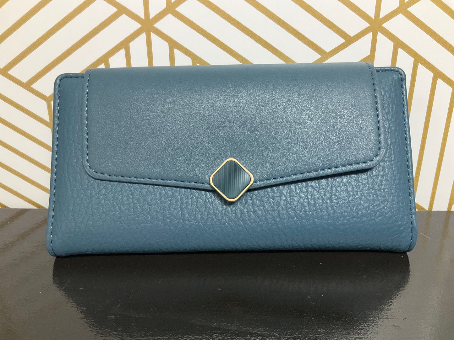 Linda Large Zip & Fold Wallet-blue