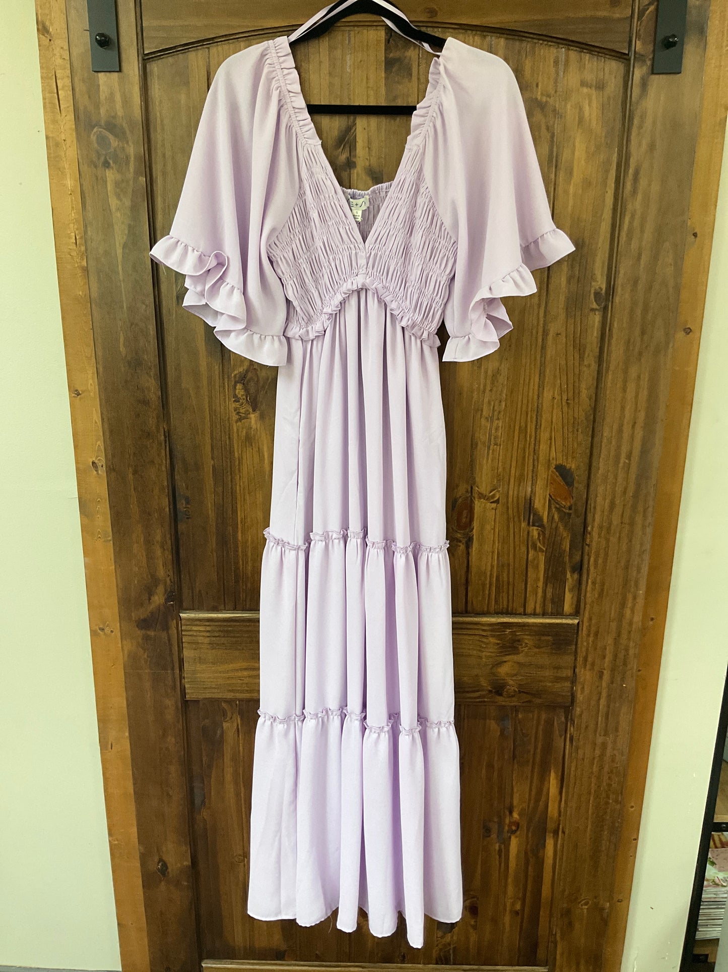 Flutter Bell Smocked Maxi Dress