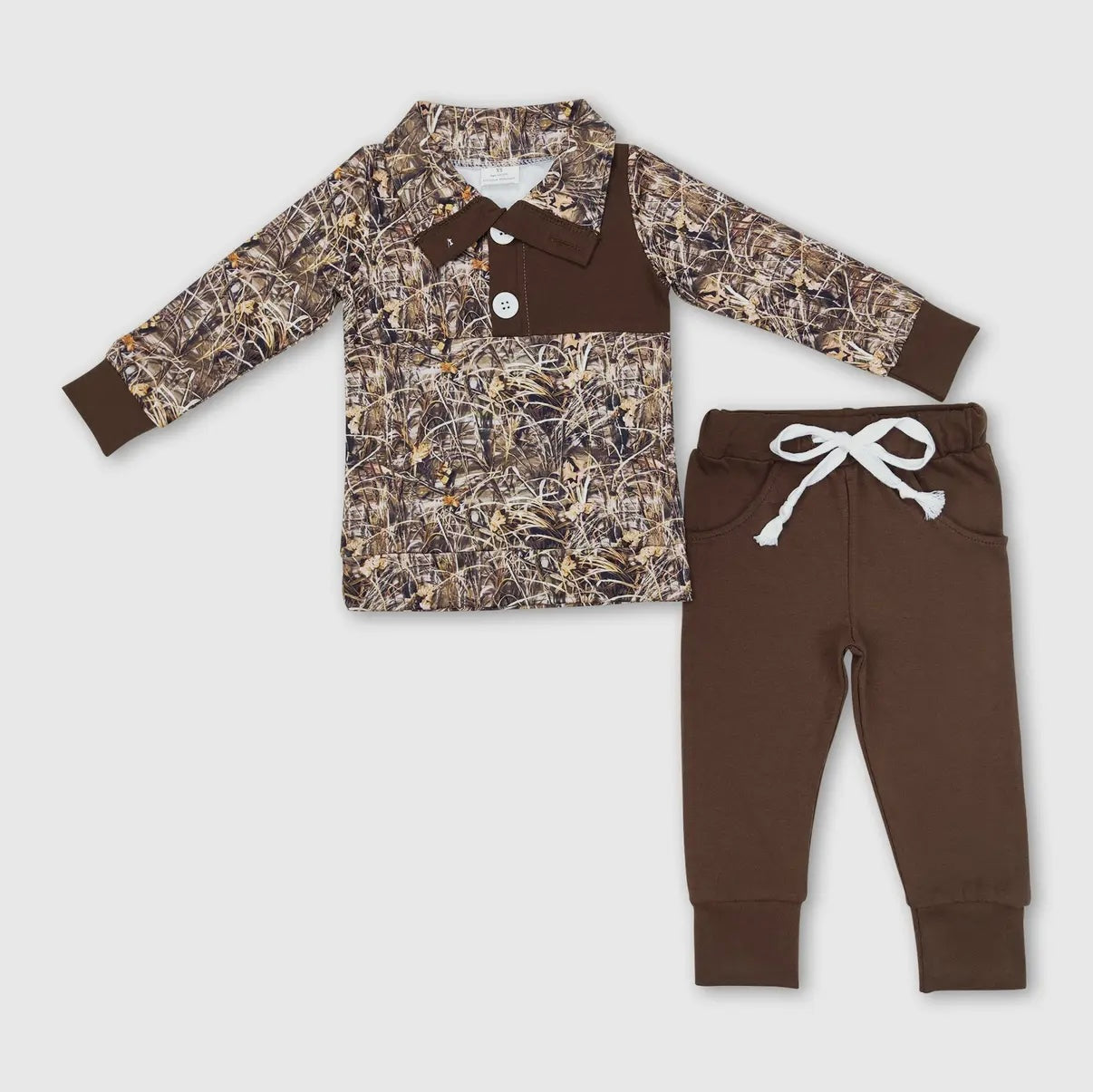 Boys Long Sleeve Camo Pullover Set