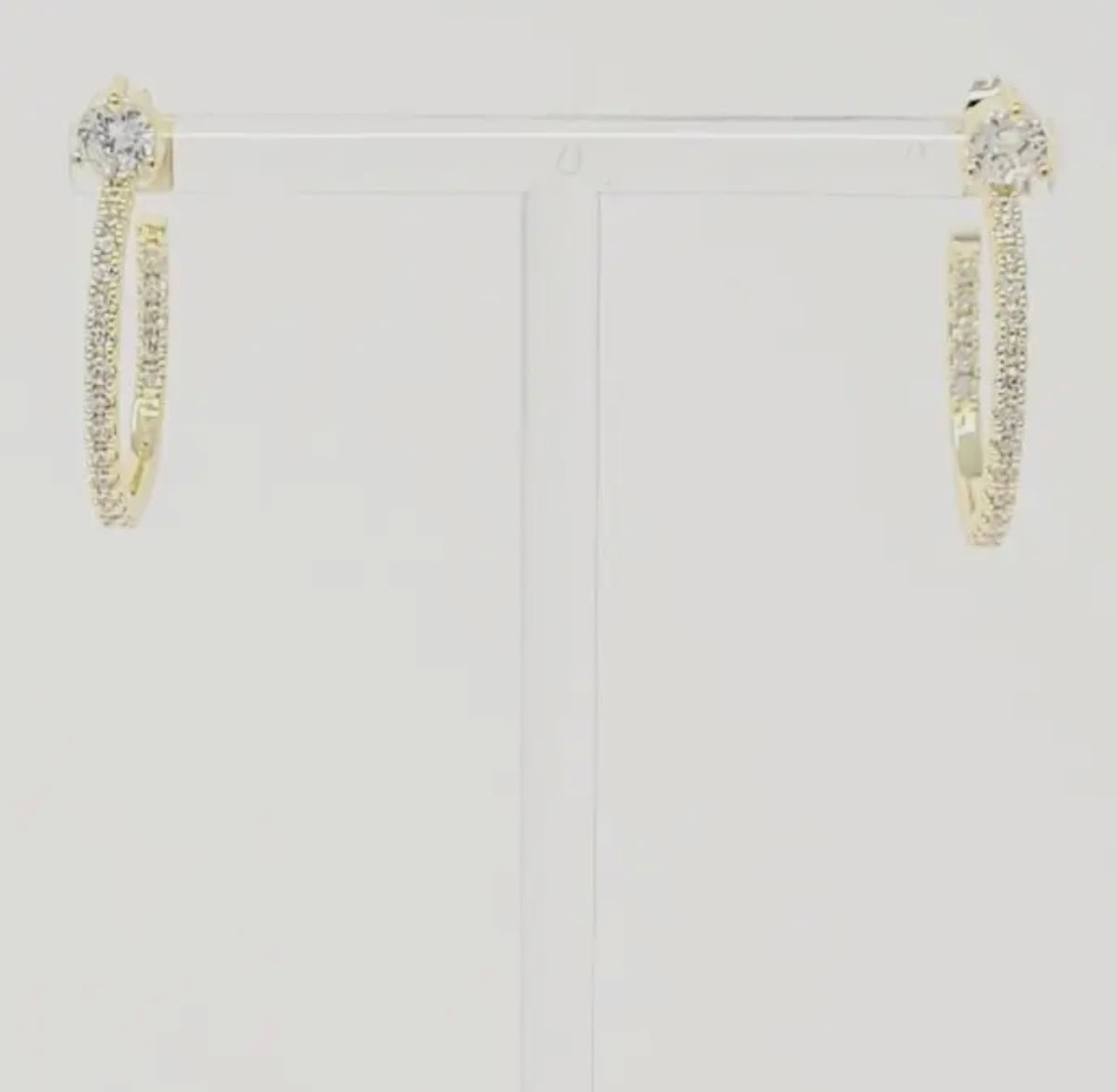 Diamond On Top Hoop Earrings