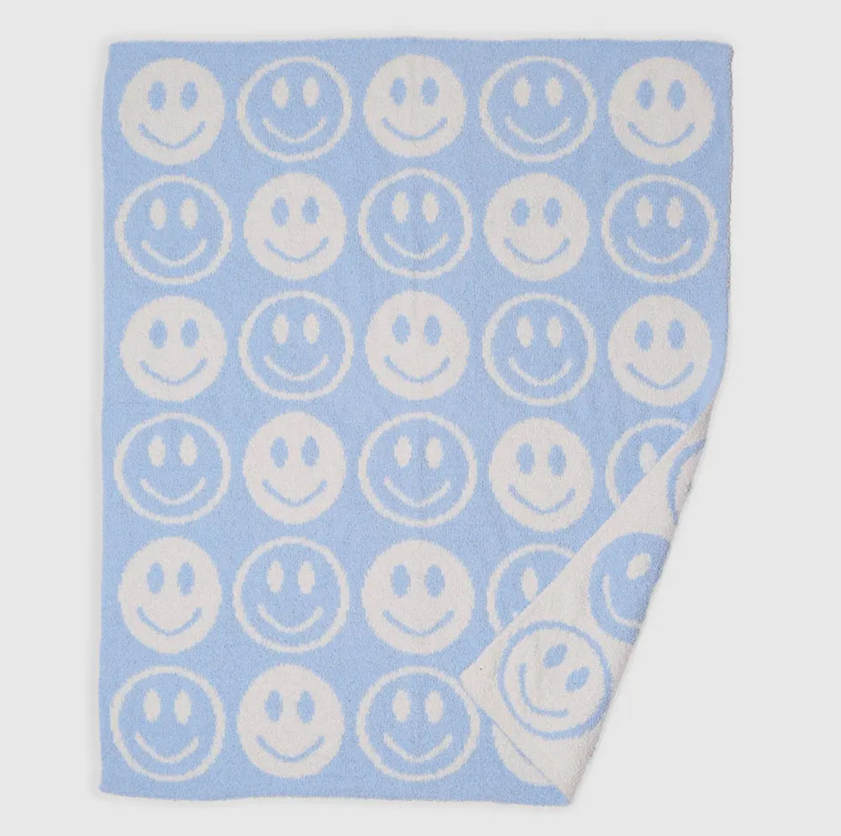 Blue Smiley Face kids blanket