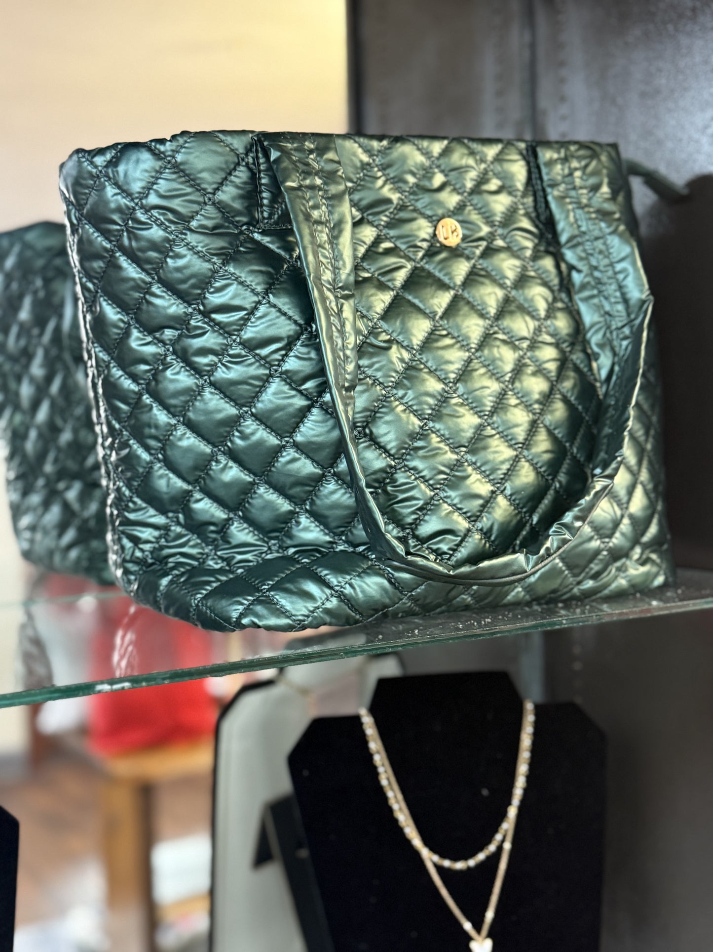 Debra Diamond Quilted Pine Tote