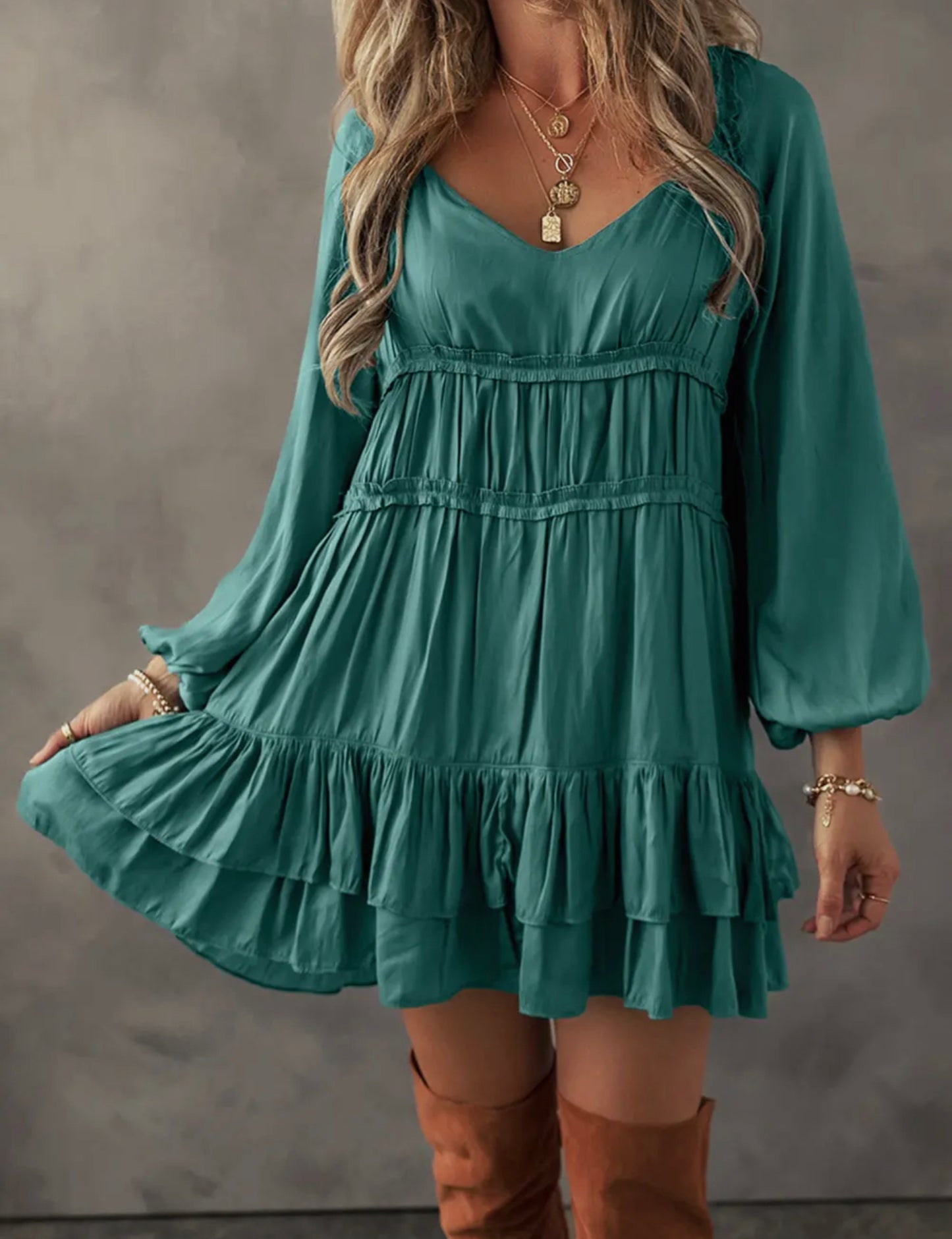 Women’s Green Ruffle Dress