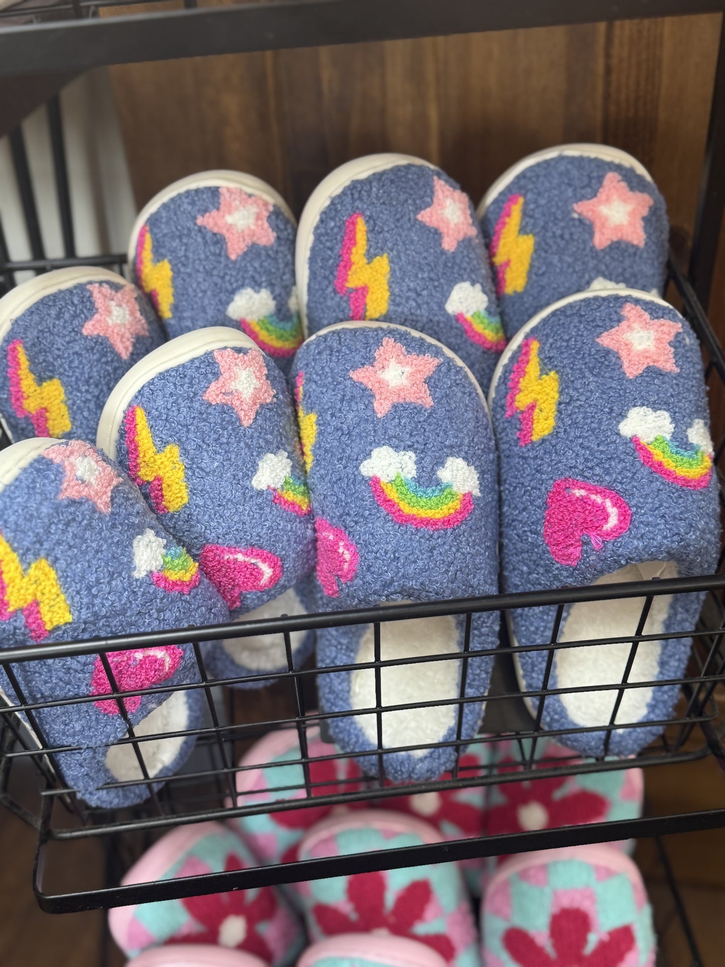 Kids Denim Patch Slippers