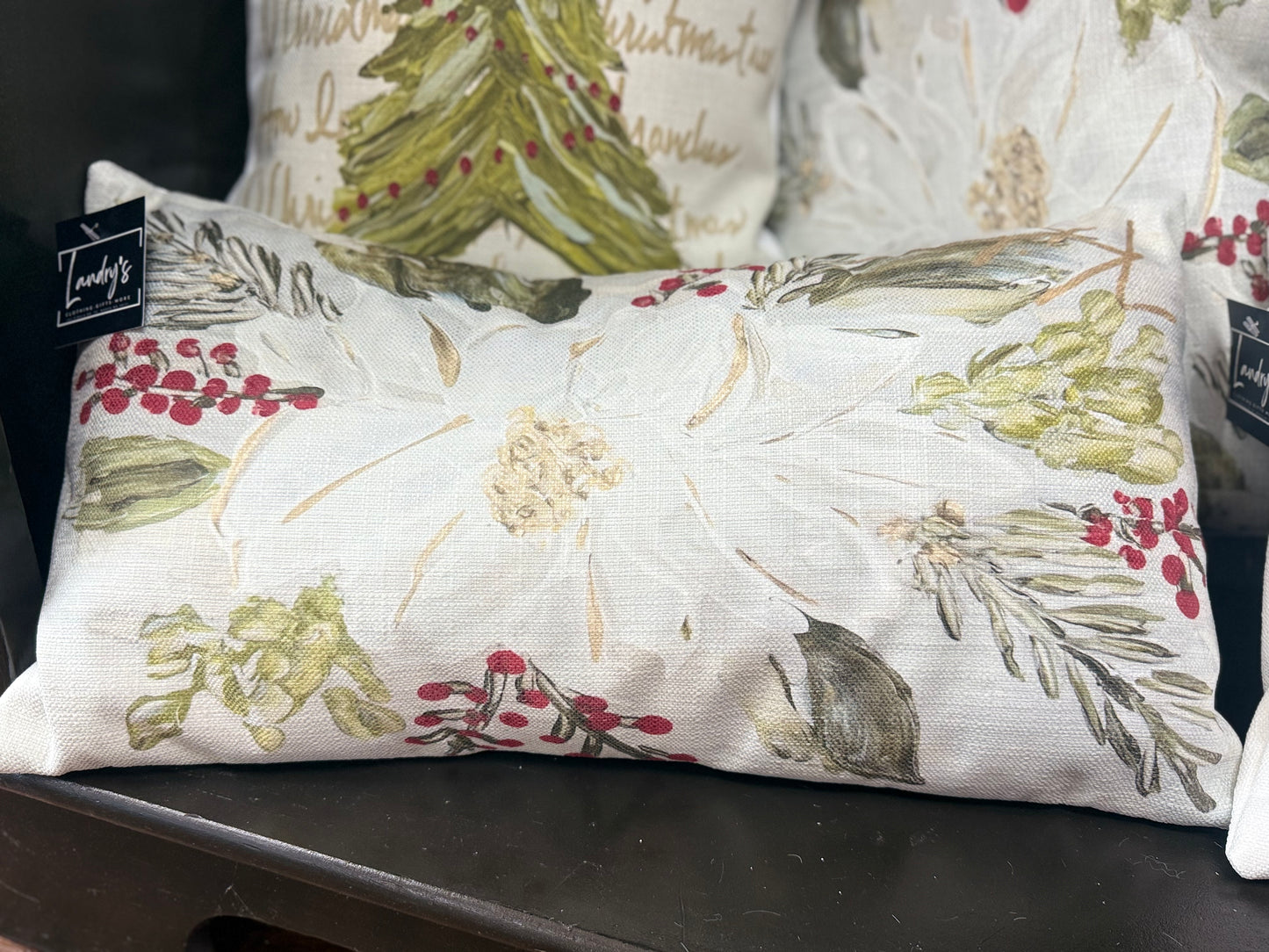 Christmas Magnolia Lumbar Pillow