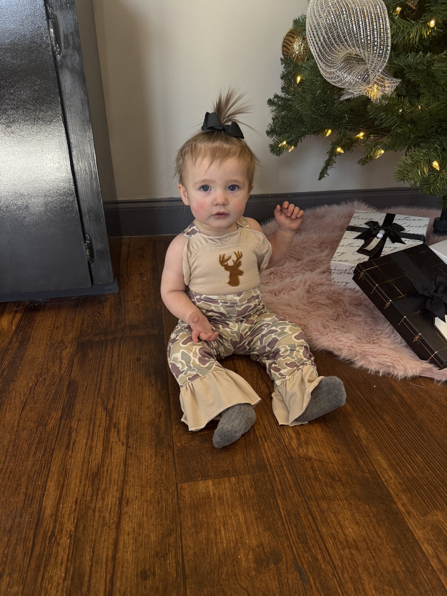 Baby Girls Deer Pocket Overalls