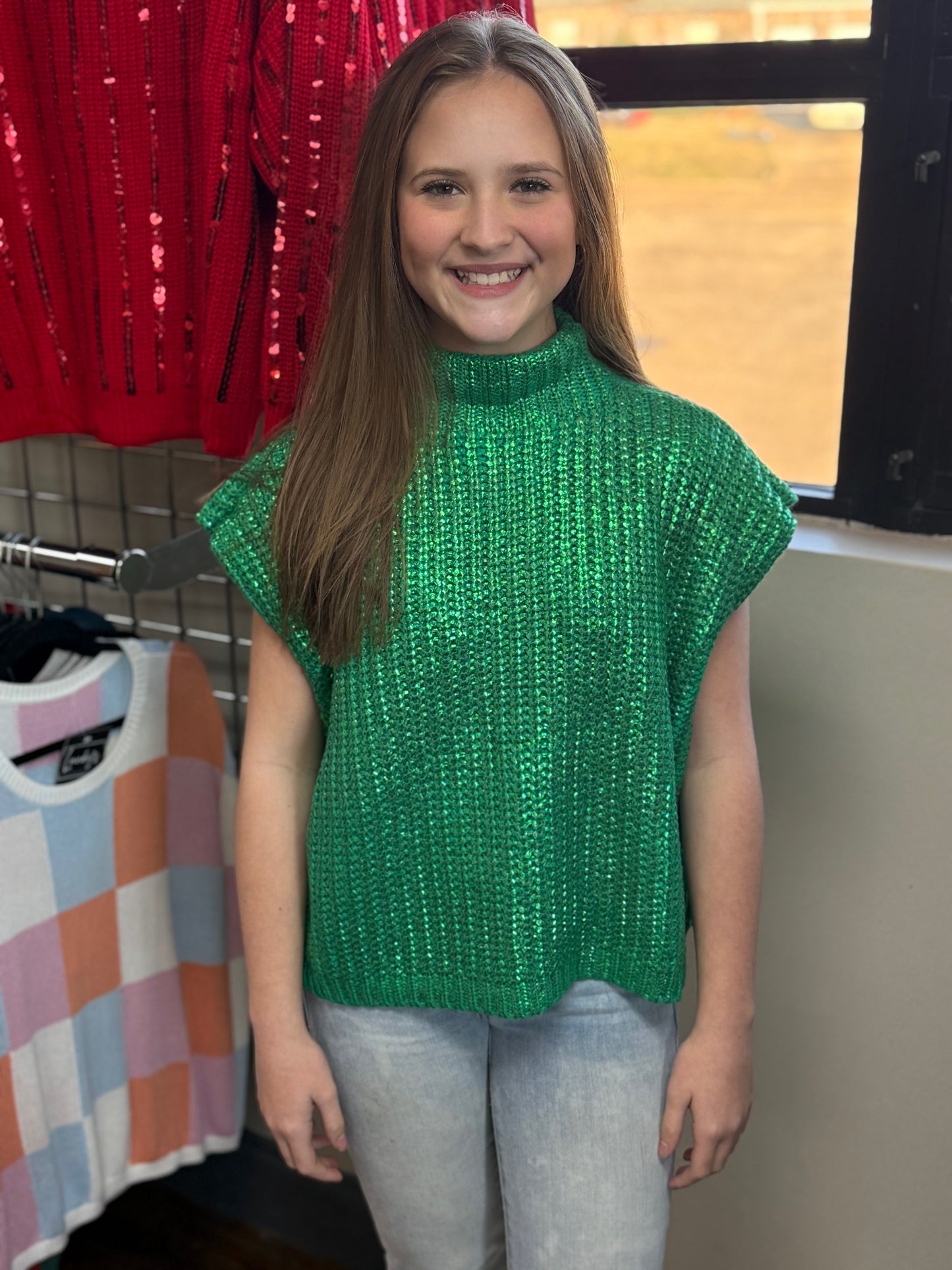 Women’s Metallic Sweater Vest