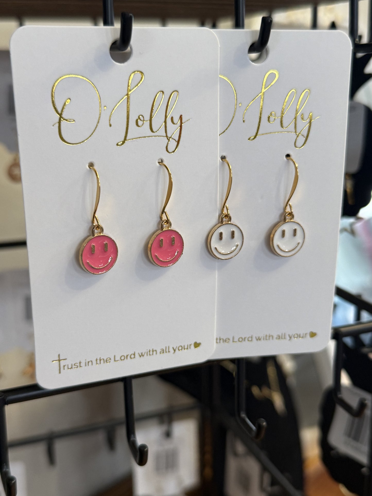O'Lolly Mini Smiley Face Earrings