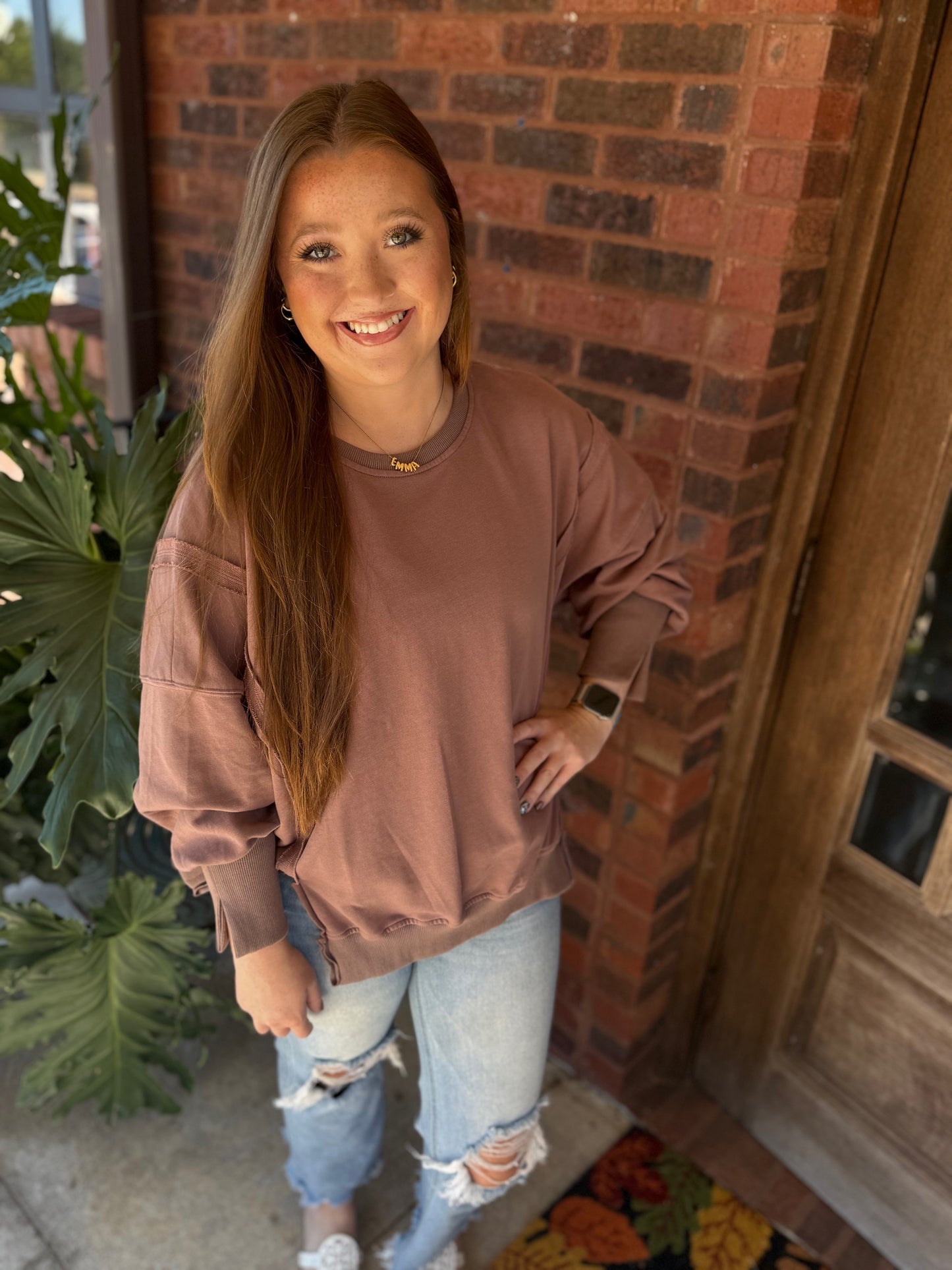 Oversized Slit Detailed Sweatshirt