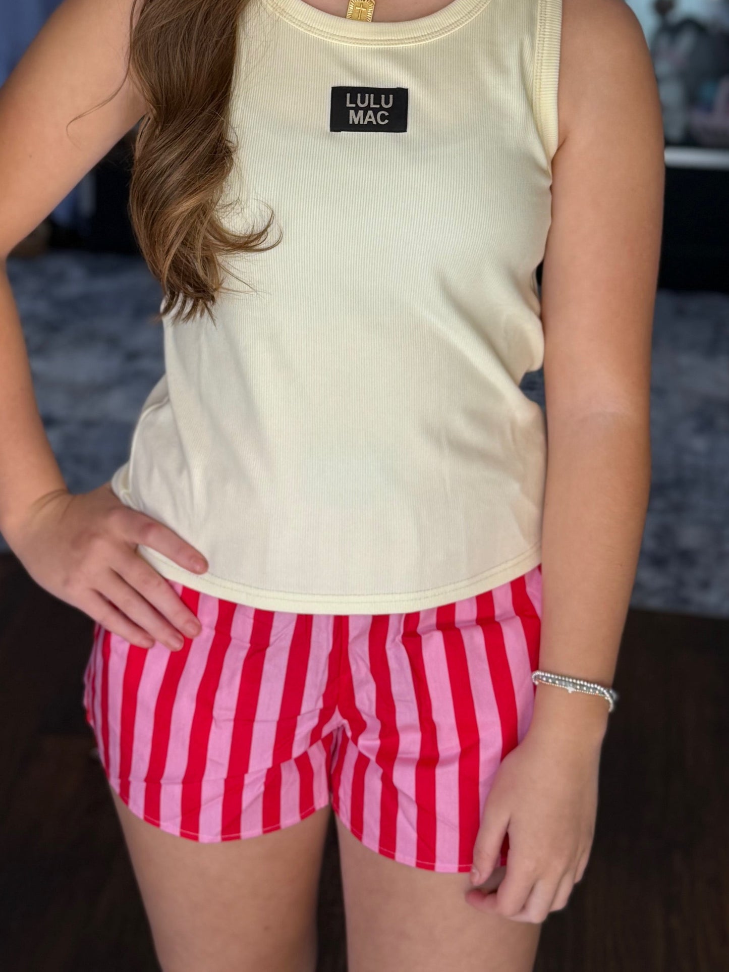Lulu Mac Red & Pink Stripe Boxer Short
