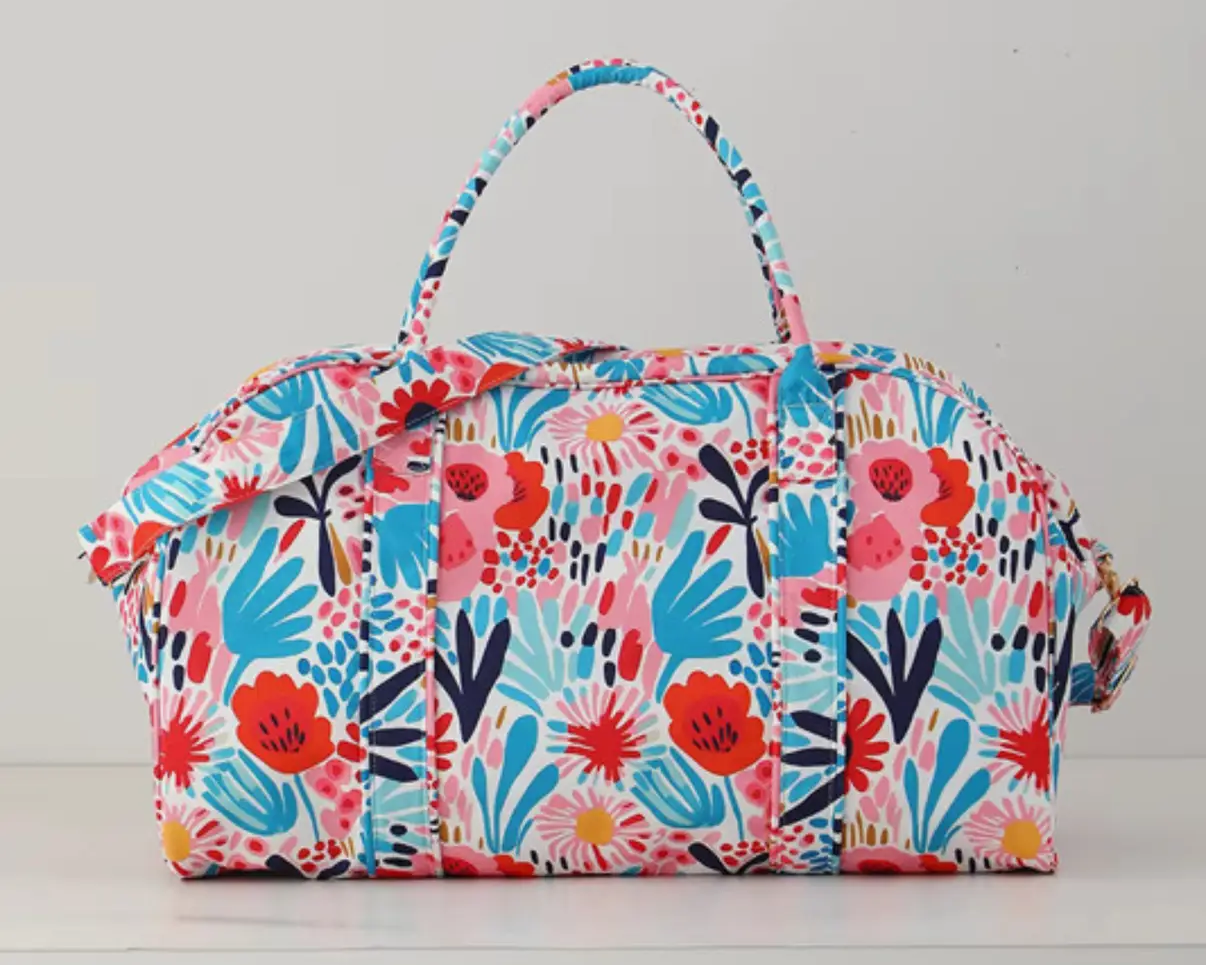Floral Weekender Duffel Bag-Abstract Bloom