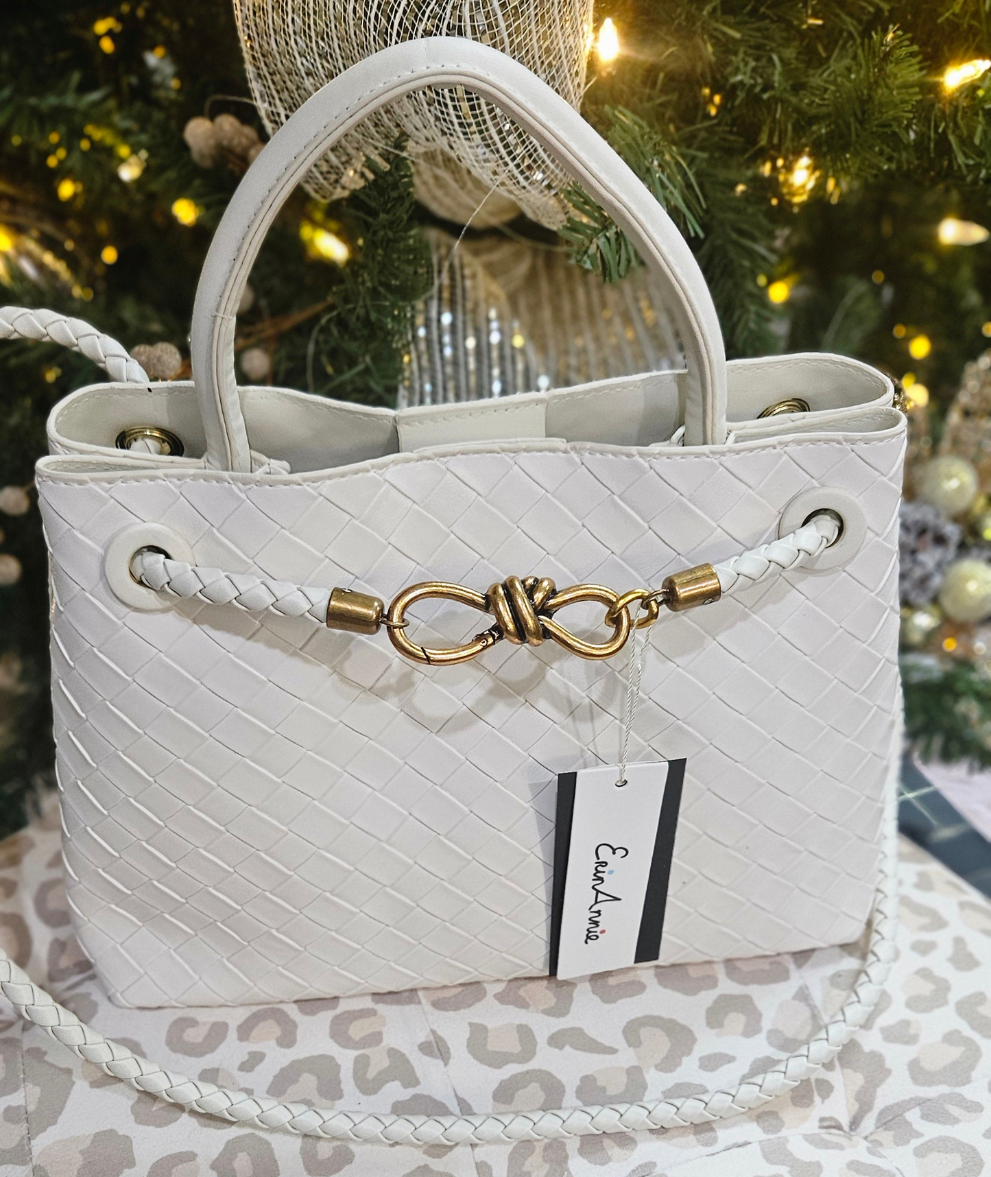 Evie Woven Satchel/Crossbody Bag