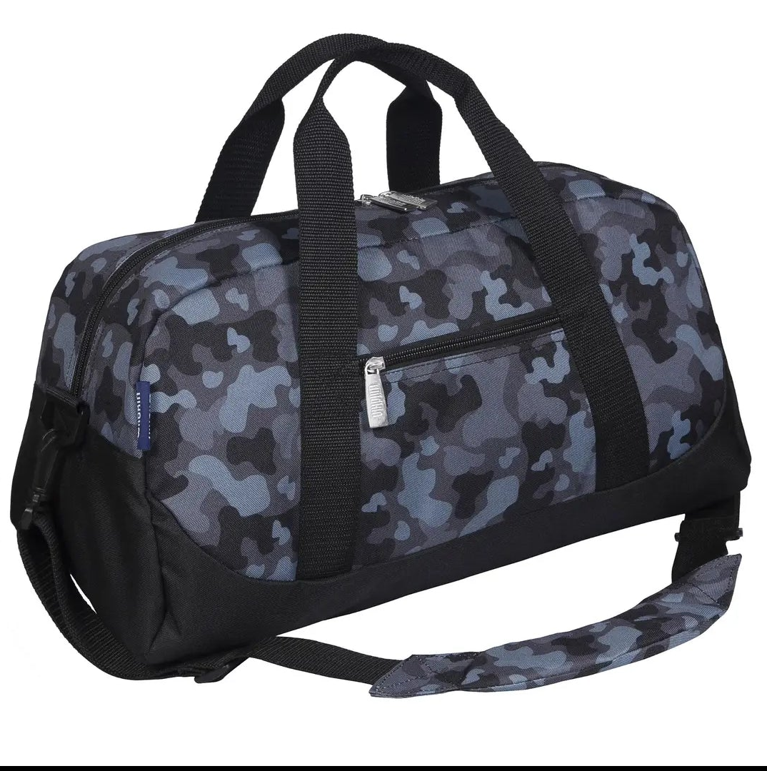 Black Camo Overnight Duffel Bag