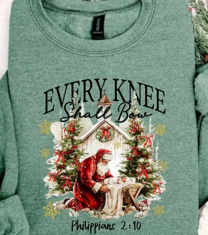 Every Knee Shall Bow Phil. Christmas Sweatshirt