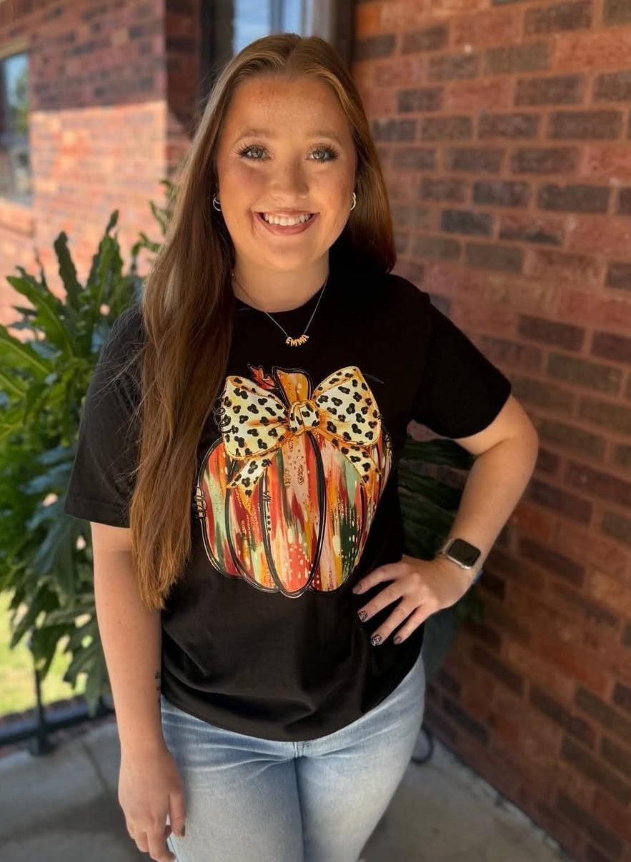 Gold Glitter Pumpkin Tee