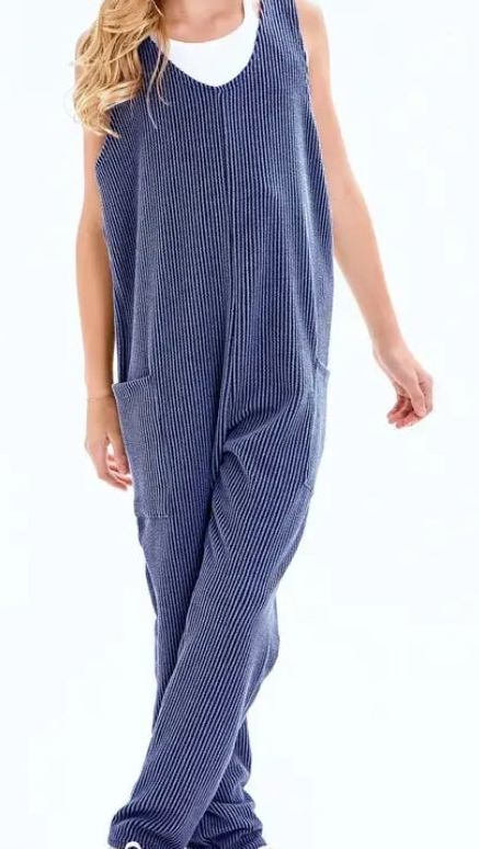 Girls Ribbed Jumpsuit