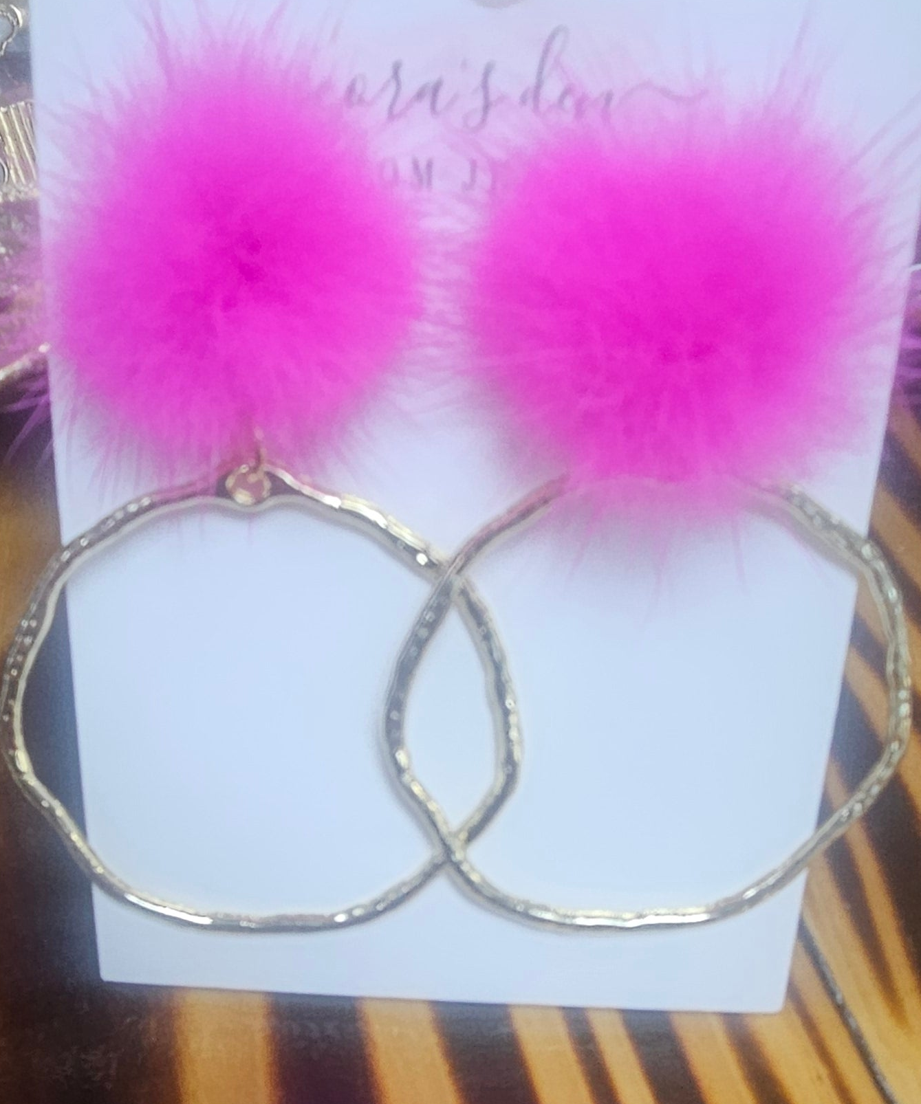 Fur Frame Earrings