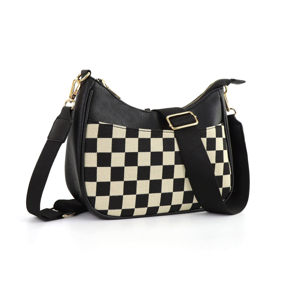 SF262025 Bella Checkered Shoulder Crossbody Bag