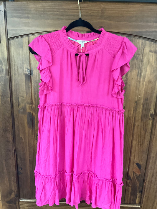 Smocked Shoulder Tiered Ruffle Dress