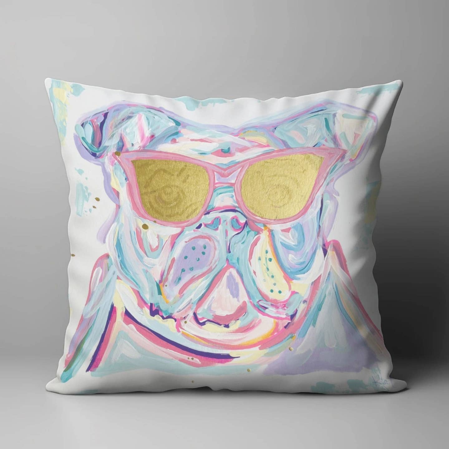 Fun Bulldog Mascot Pillow
