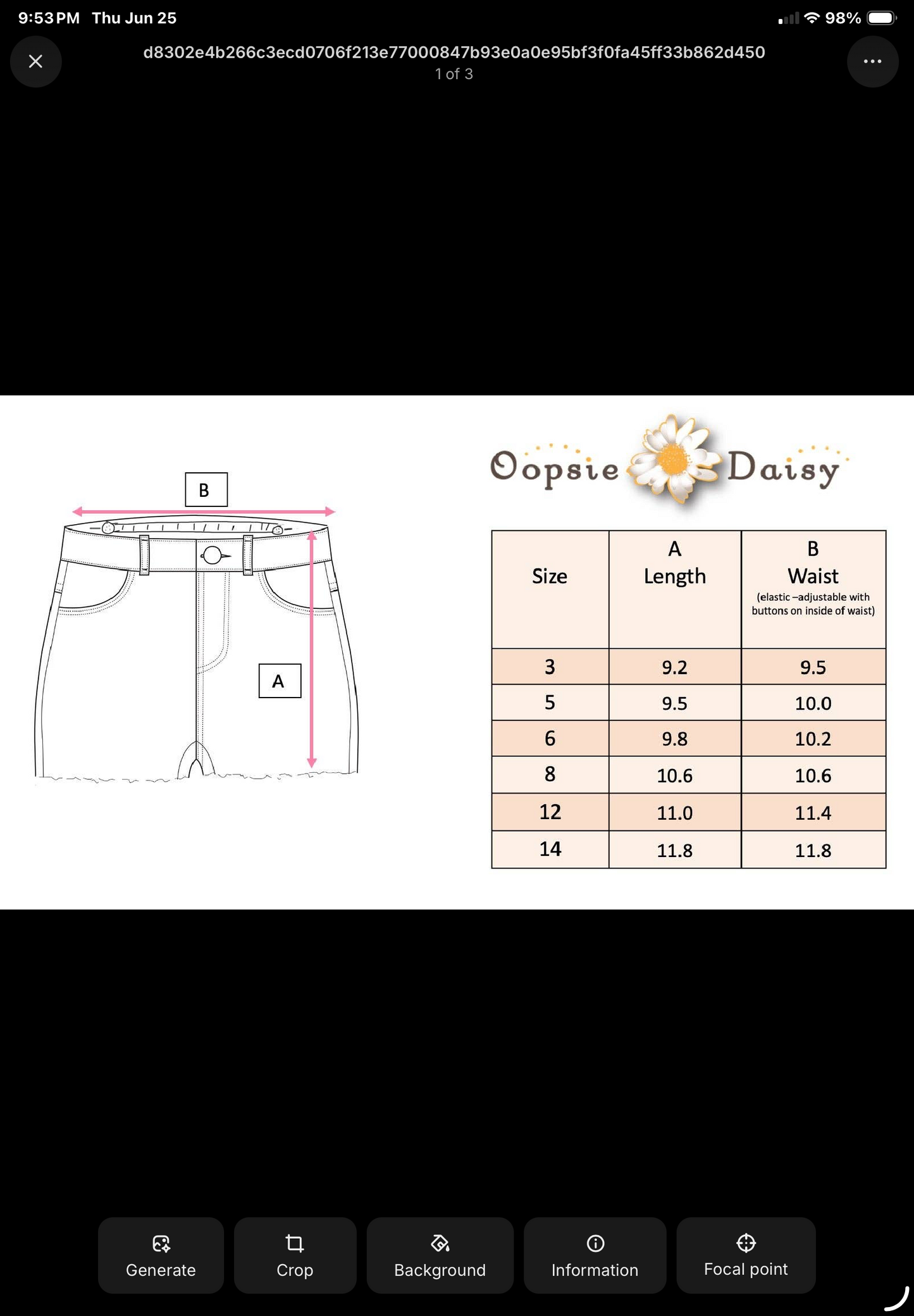 Kids Pink Checkered Denim Summer Shorts