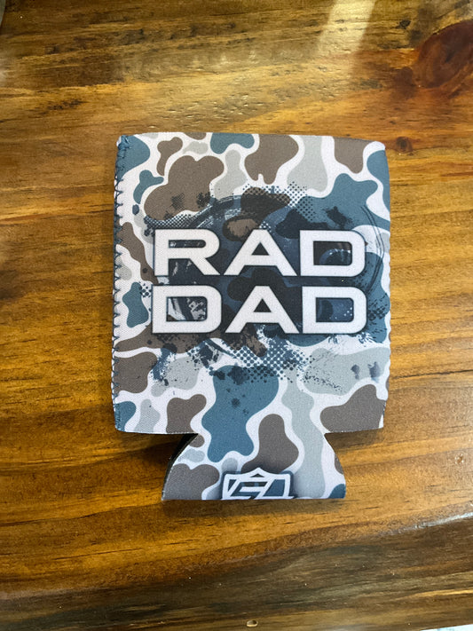Rad Dad duck camo koozie