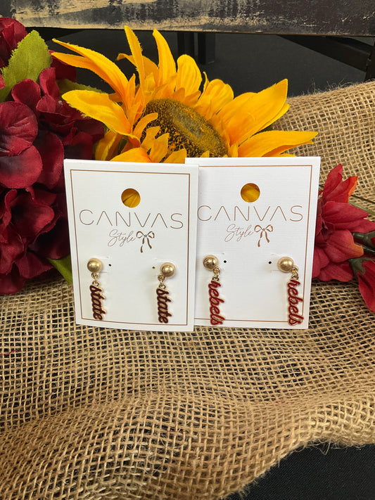 CANVAS Enamel Script Earrings