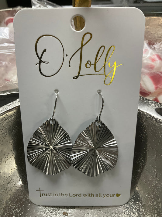 Silver Wavy Abstract Teardrops