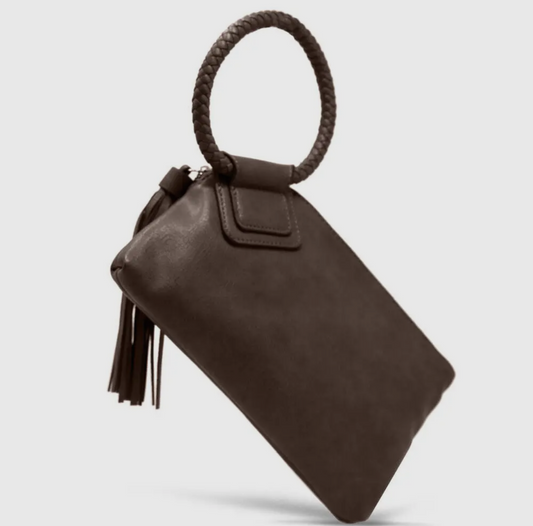 Soft Vegan Leather Wristlet/Clutch with Tassel