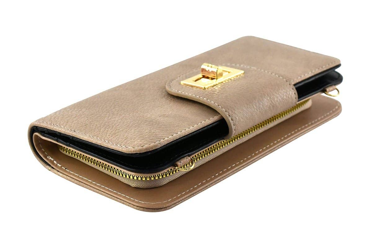 AD041 Turn Lock Crossbody Wallet