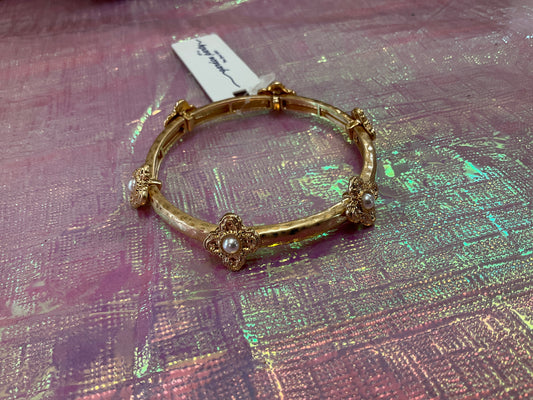 Jensen Stretch Bracelet Worn Gold