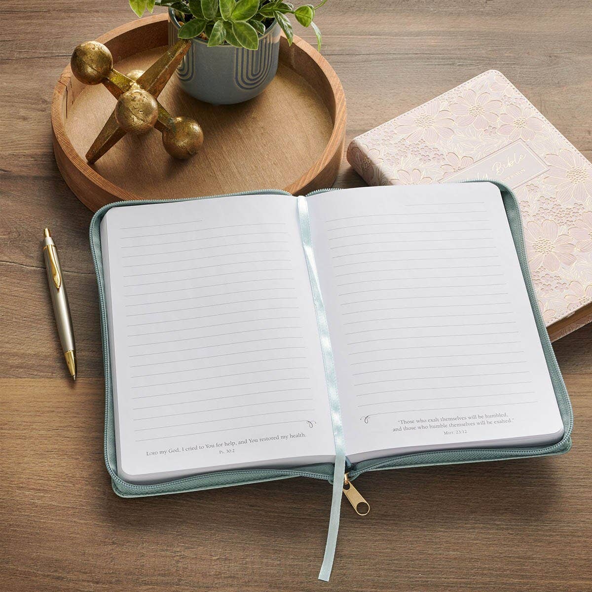 Journal Classic Zip Teal Be Still & Know Ps. 46:10