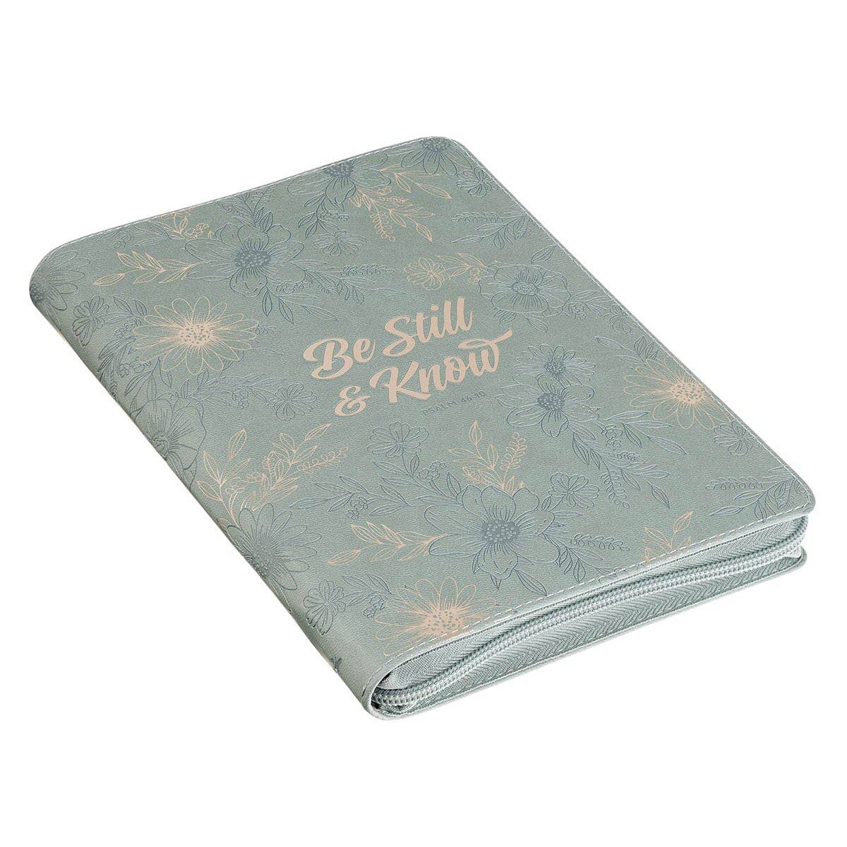 Journal Classic Zip Teal Be Still & Know Ps. 46:10