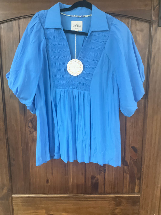 Exaggerated Bubble Sleeve Top Plus Size