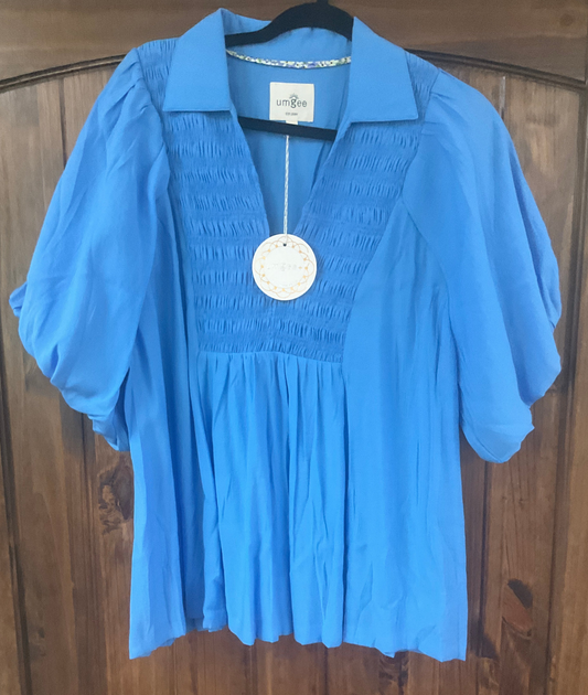 Exaggerated Bubble Sleeve Top Plus Size