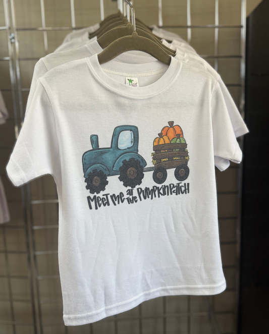 Meet Me At The Pumpkin Patch; Tractor/ Fall- Boy's Toddler Tee