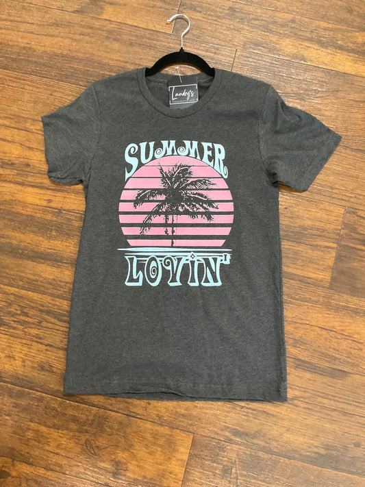 Retro Summer Lovin Palm Tree Graphic Tee