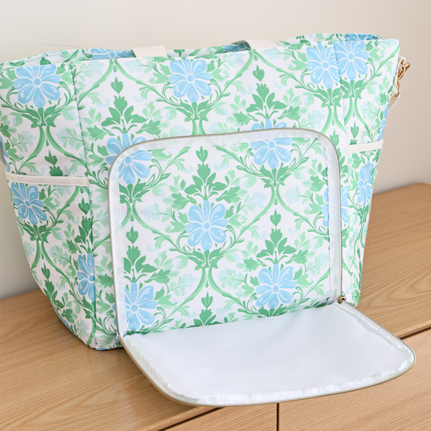 Floral Insulated Canvas Cooler Bag Embroidery Blank