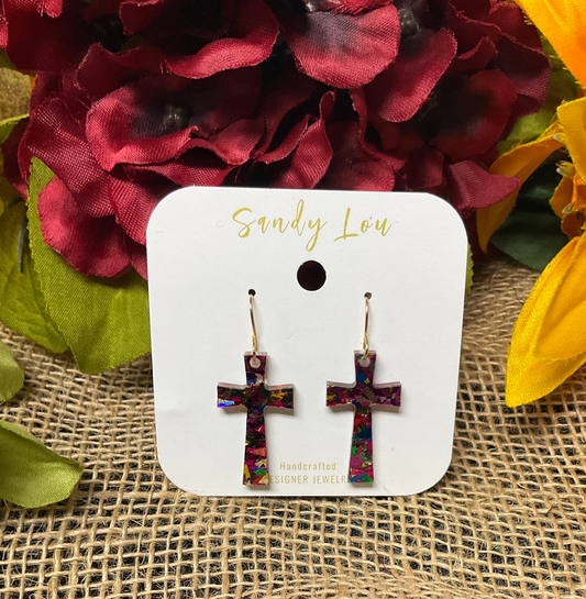 Spiritual Cross Dangle Earrings