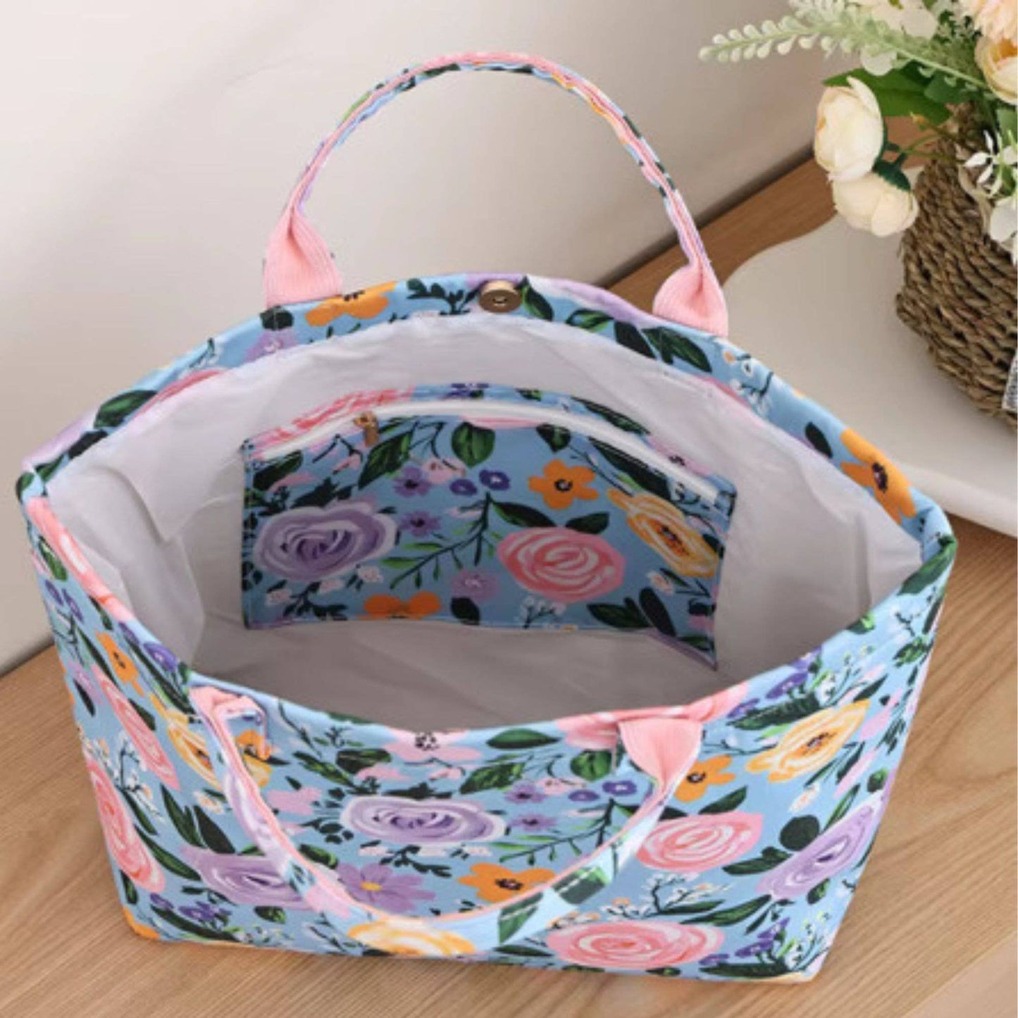 Canvas Floral Tote Bag Beach Tote Everyday Tote Carolina