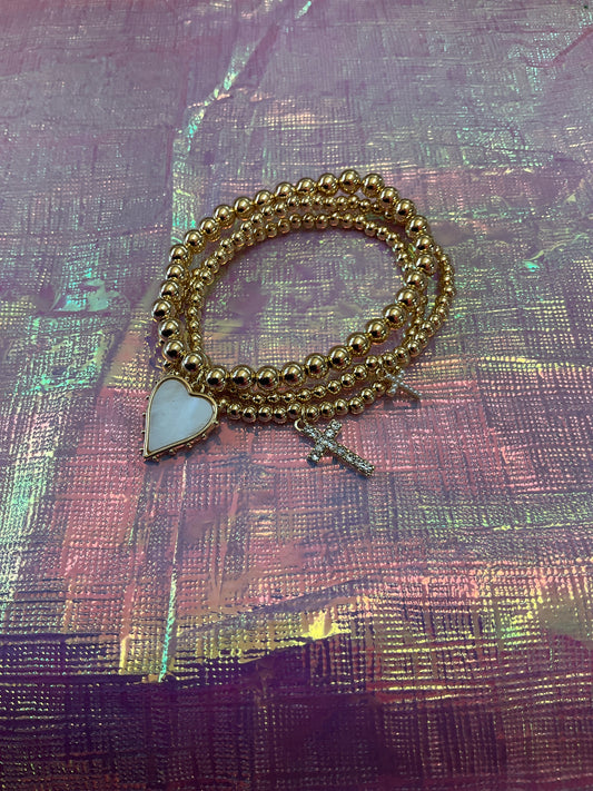 Aylin Gold Beaded charm bracelet