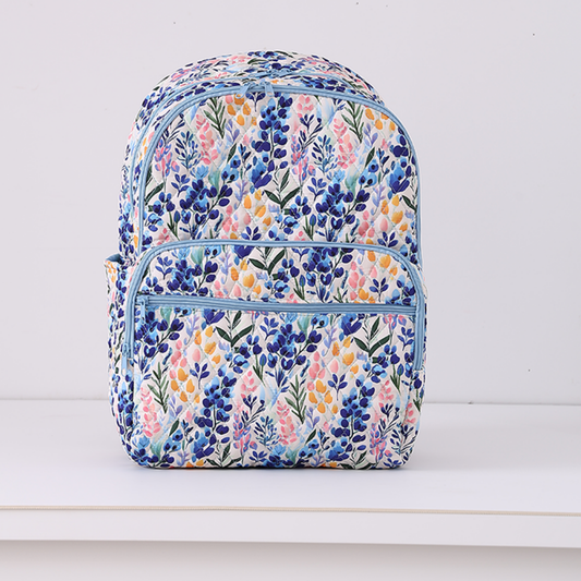 Quilted Full Size Backpack Bluebonnet Bloom