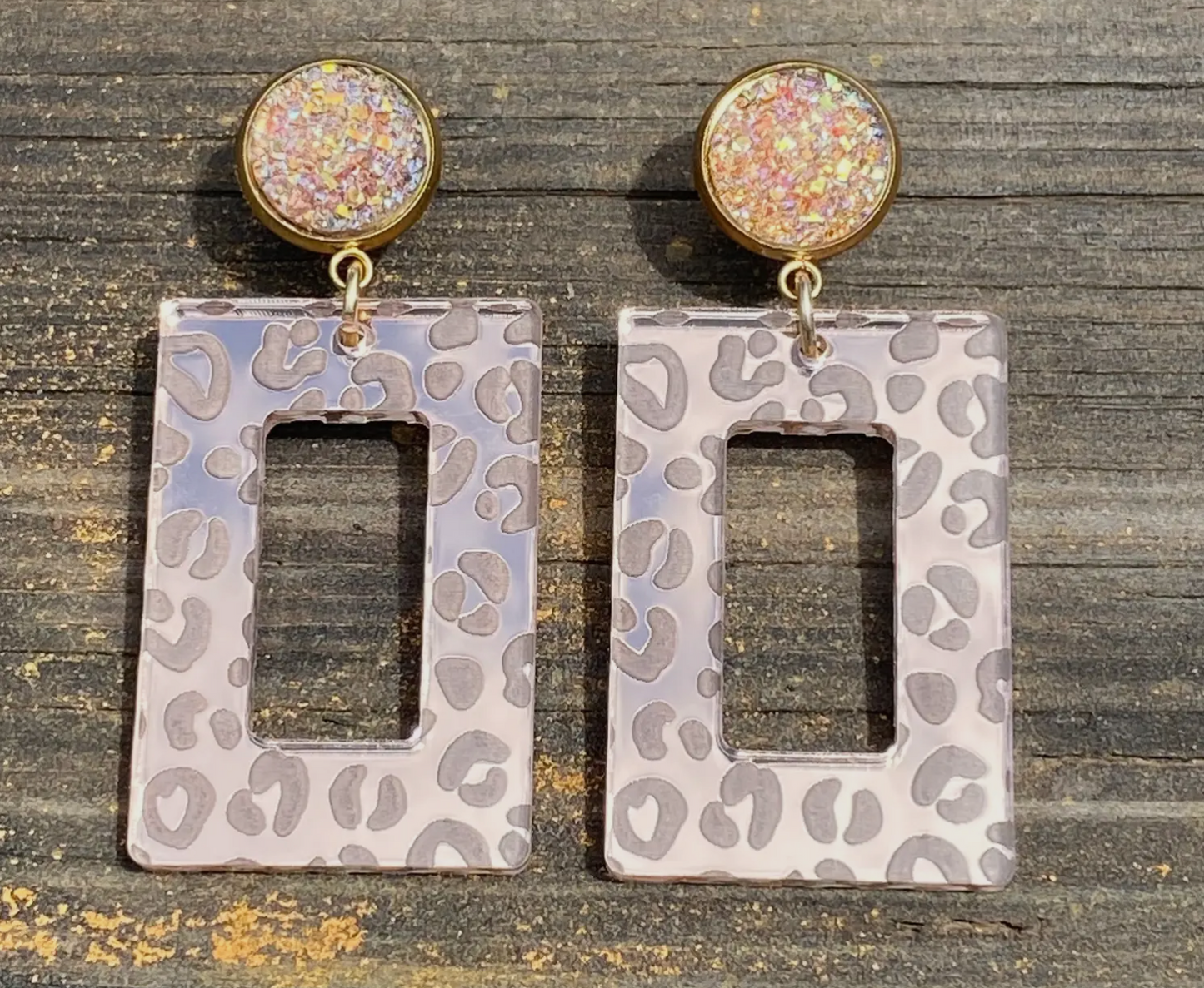 Leopard Luxe Mirror Earrings